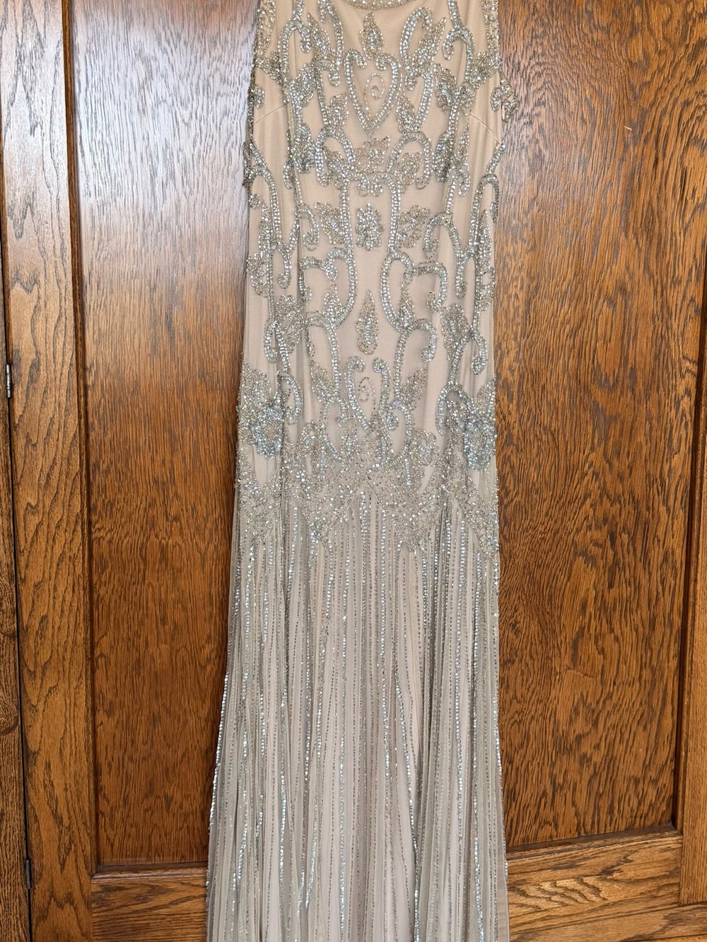 Pisarro Nights Embellished Silver-Beaded Evening Dress - Women